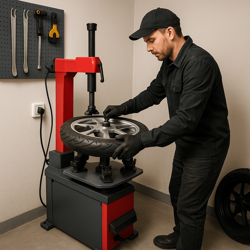 Reifenmontiermaschine für Motorradreifen & Spezialgrößen