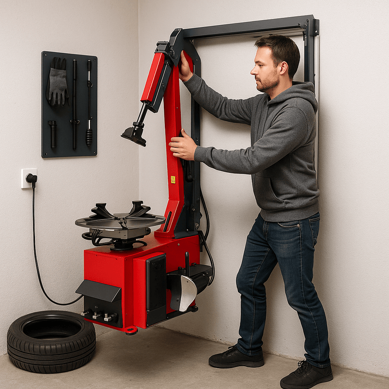 Klappbare Reifenmontiermaschine oder Wandmontage – platzsparend & mobil
