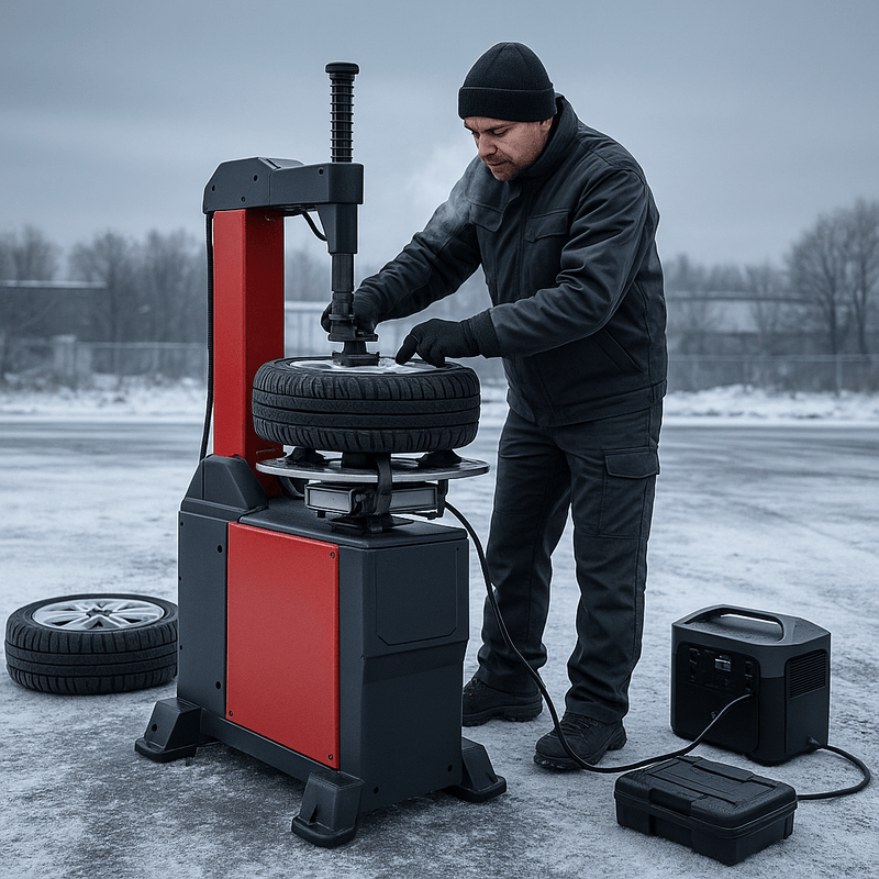Reifenmontiermaschine für kalte Umgebung – Outdoor geeignet & frostsicher