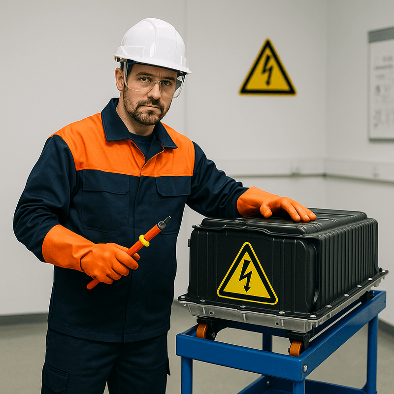 HV-Batterie entnehmen im Ausbildungslabor