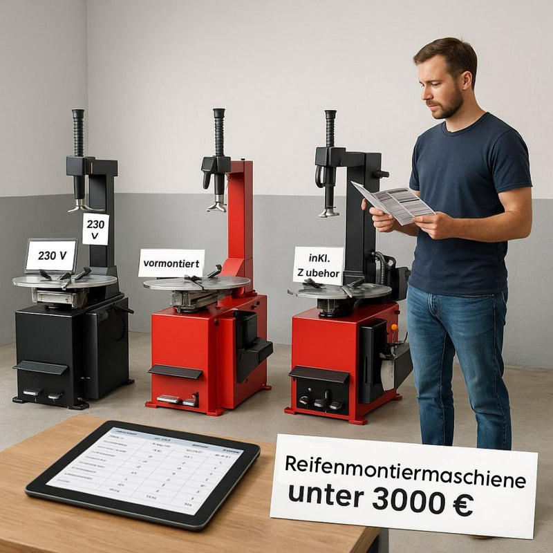 Szenario: Reifenmontiergeräte unter 3000 € im Vergleich – was passt zu wem?
