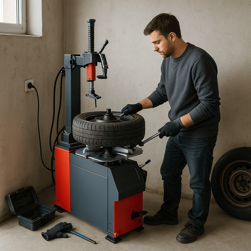Szenario: Reifenmontiermaschine ohne Druckluft – elektrisch & kompakt
