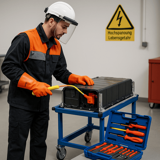 HV-Batterie entnehmen im Ausbildungslabor